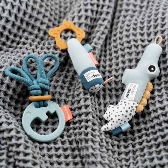 Done by Deer 3-piece Activity Toy Set / Gift Set - Deer Friends - Blue