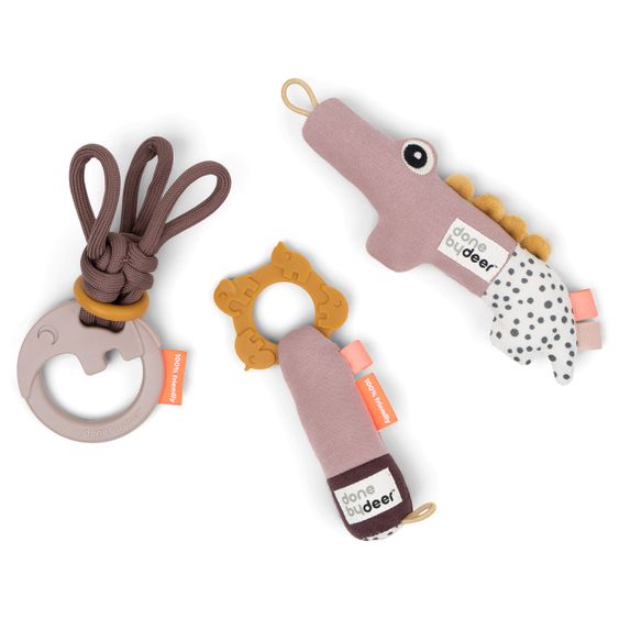 Done by Deer 3-tlg. Activity-Spielzeug-Set / Geschenkset - Deer Friends - Rosa
