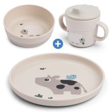 3-piece learning to eat set Foodie - Tiny Farm - Sand