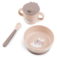 3-piece tableware set - Happy Clouds - Powder