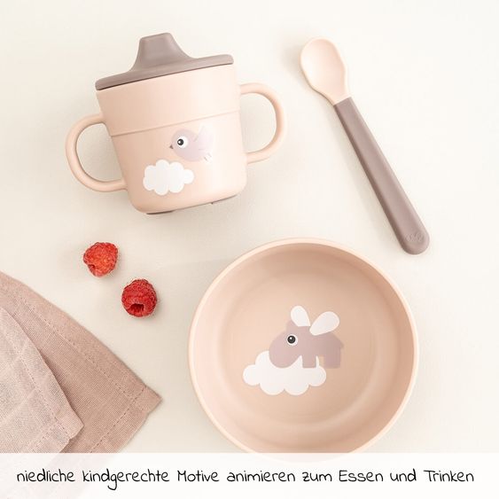 Done by Deer 3-tlg. Geschirr-Set Foodie - Happy Clouds - Powder