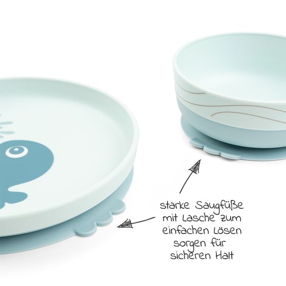 Done by Deer 3-tlg. Geschirr-Set Foodie - Wally - Blau