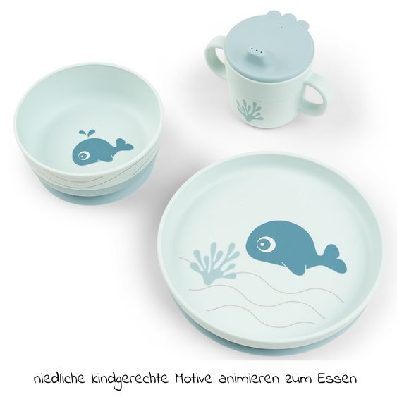 Done by Deer 3-tlg. Geschirr-Set Foodie - Wally - Blau