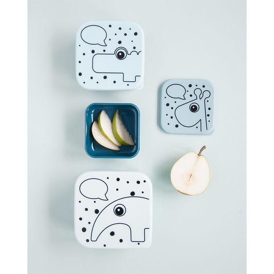 Done by Deer 3 pcs Snack Box Set - Deer Friends - Blue