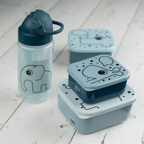 Done by Deer 3 pcs Snack Box Set - Deer Friends - Blue