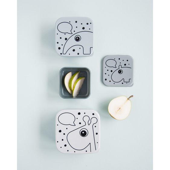 Done by Deer 3 pcs Snack Box Set - Deer Friends - Grey