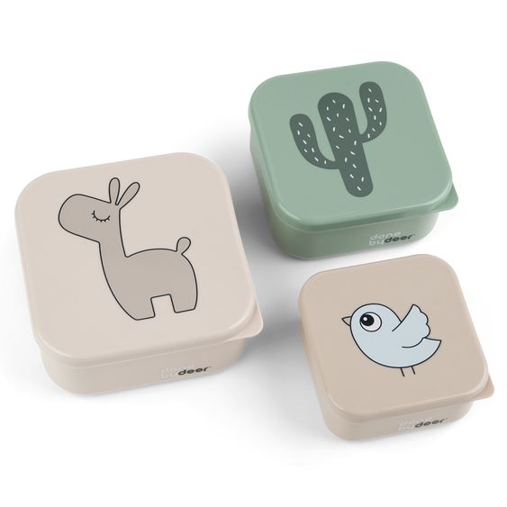 Done by Deer 3-piece snack box set - Lalee - Sand / Green