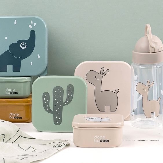 Done by Deer 3-piece snack box set - Lalee - Sand / Green