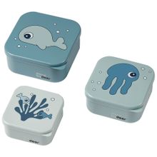 3-tlg. Snackboxen-Set - Sea Friends - Blau