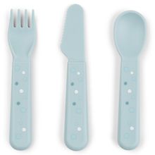 3-tlg. Besteck-Set Foodie - Happy Dots - Blau