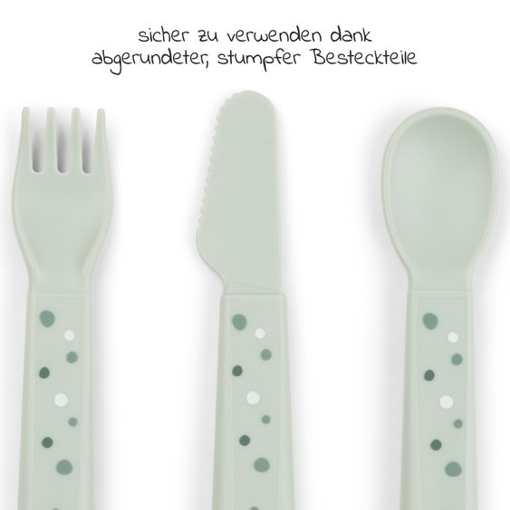 Done by Deer 3-tlg. Besteck-Set Foodie - Happy Dots - Grün