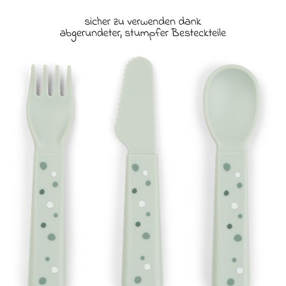 Done by Deer 5-piece learning to eat set Foodie - Croco - Green