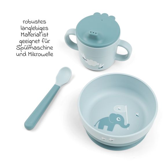 Done by Deer Set di stoviglie da 5 pezzi Foodie - Elphee - Blu