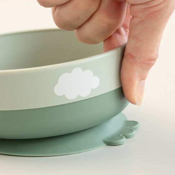 Done by Deer Set di stoviglie da 5 pezzi Foodie - Happy Clouds - Verde