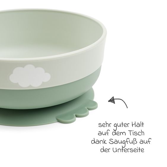 Done by Deer 5-piece crockery set Foodie - Happy Clouds - Green