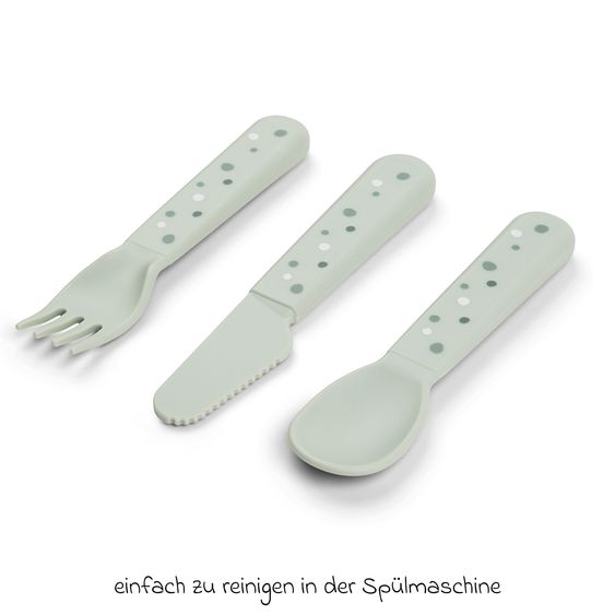 Done by Deer 6-piece learning to eat set Foodie - Croco - Green