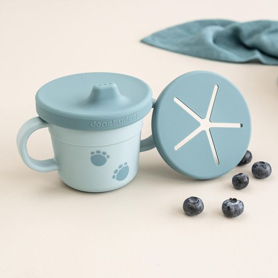 Done by Deer Set 6 pezzi per imparare a mangiare Foodie - Elphee - Blu