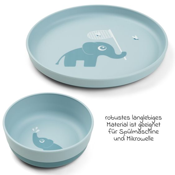 Done by Deer Set 6 pezzi per imparare a mangiare Foodie - Elphee - Blu