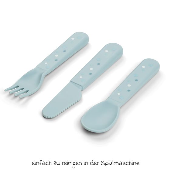 Done by Deer Set 6 pezzi per imparare a mangiare Foodie - Elphee - Blu