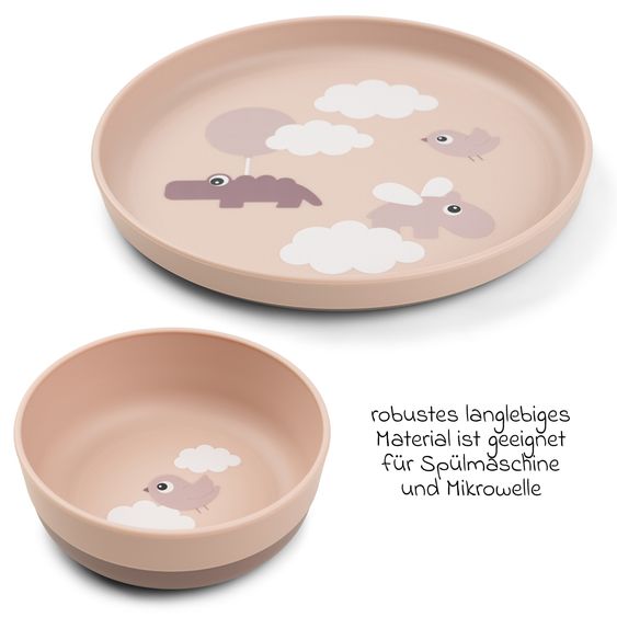 Done by Deer 6-piece learn to eat set Foodie - Happy Clouds - Powder