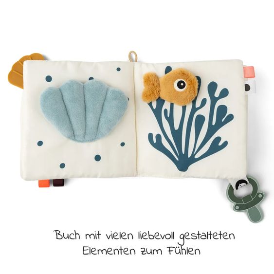 Done by Deer Activity-Soft-Bilderbuch mit Schnullerhalter - Sea Friends