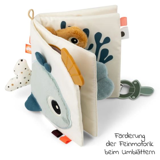 Done by Deer Activity-Soft-Bilderbuch mit Schnullerhalter - Sea Friends