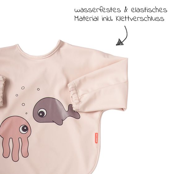 Done by Deer Ärmel-Lätzchen - wasserdicht - Sea Friends - Rosa