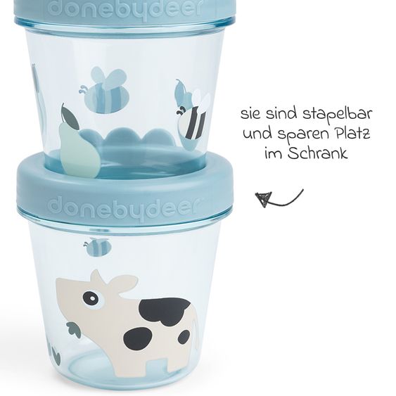 Done by Deer Storage container 2-pack - Tiny Farm - Blue