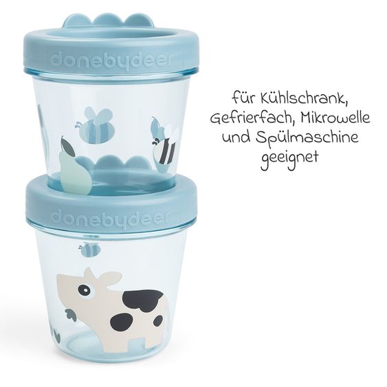 Done by Deer Storage container 2-pack - Tiny Farm - Blue