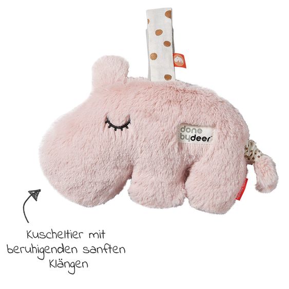 Done by Deer Einschlafhilfe & Kuscheltier mit Spieluhr - Ozzo - Rosa