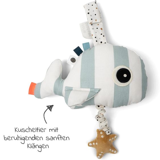 Done by Deer Einschlafhilfe & Kuscheltier mit Spieluhr - Wally - Blau