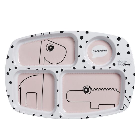 Done by Deer Eating learning plate - Happy Dots - Pink