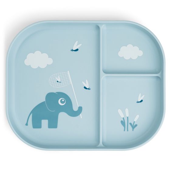 Done by Deer Foodie learning plate with divider - Elphee - Blue