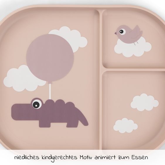 Done by Deer Esslern-Teller mit Unterteilung Foodie - Happy Clouds - Powder