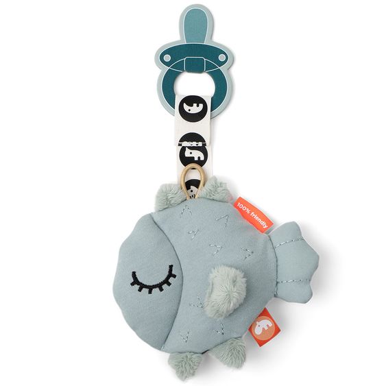 Done by Deer Mini Soft Toy with Pacifier Holder - Puffee - Blue