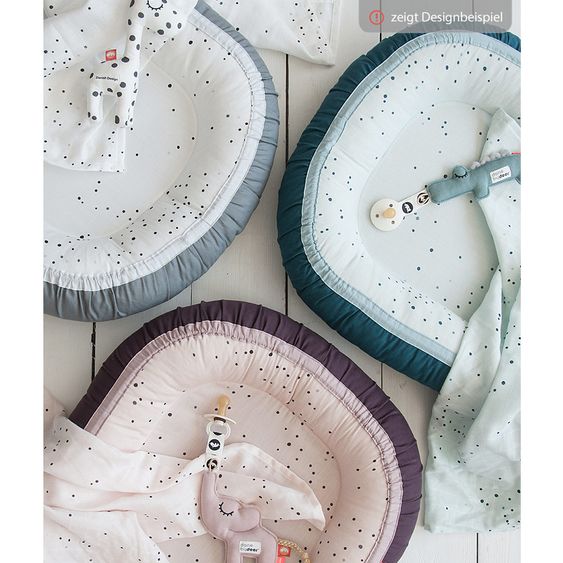 Done by Deer Mullwindel / Mulltuch / Pucktuch - 2er Pack - 120 x 120 cm - Happy Dots - Blau
