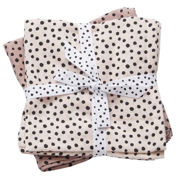 Done by Deer Mullwindel / Mulltuch / Pucktuch - 2er Pack - 120 x 120 cm - Happy Dots - Rosa