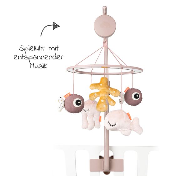 Done by Deer Musik-Mobile mit Spiegel - Sea Friends - Rosa