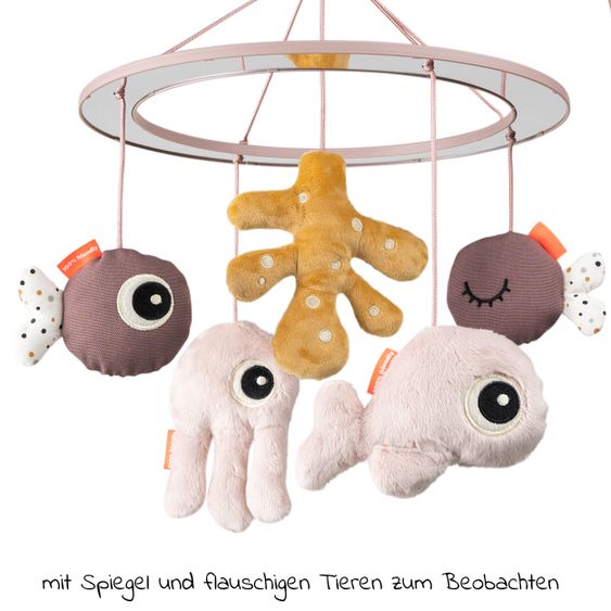 Done by Deer Musik-Mobile mit Spiegel - Sea Friends - Rosa