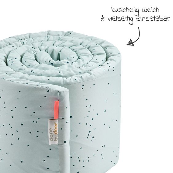 Done by Deer Nestchenrolle / Bettschlange - 350 cm - Dreamy Dots - Blau