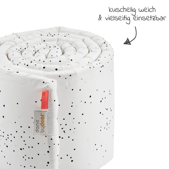 Done by Deer Nestchenrolle / Bettschlange - 350 cm - Dreamy Dots - Weiß