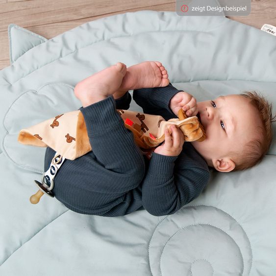 Done by Deer Cuddle cloth with teething ring & pacifier holder - Croco - Green