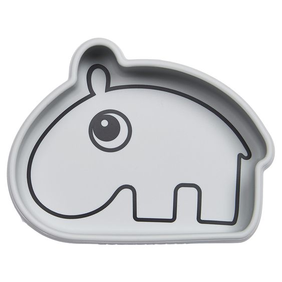 Done by Deer Silicone Eating Bowl with Suction Base - Stick & Stay - Ozzo - Grey