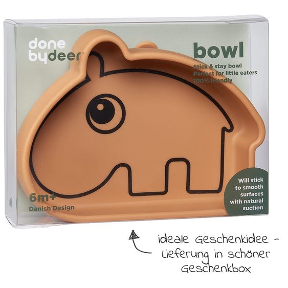 Done by Deer Silikon-Esslern-Schale mit Saugfuß - Stick & Stay - Ozzo - Mustard