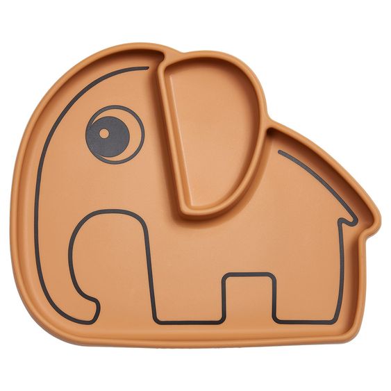 Done by Deer Silicone Eating Plate with Suction Base - Stick & Stay - Elphee - Mustard