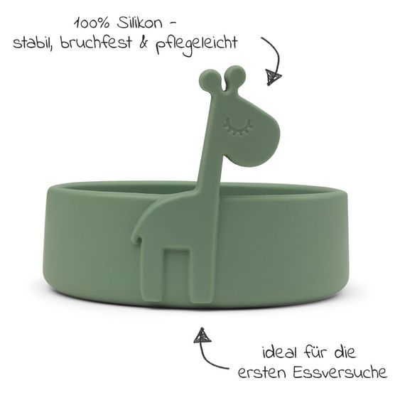 Done by Deer Silicone bowl - Pekaboo - Raffi - Green