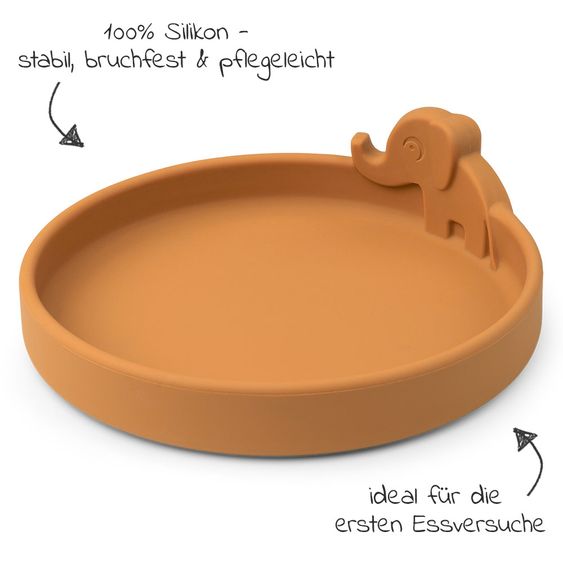 Done by Deer Silicone plate - Pekaboo - Elphee - Mustard