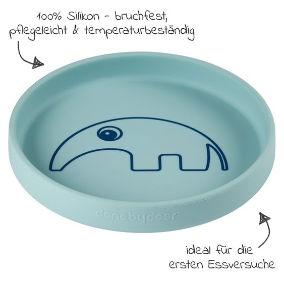 Done by Deer Silicone plate - non-slip - Antee - Blue