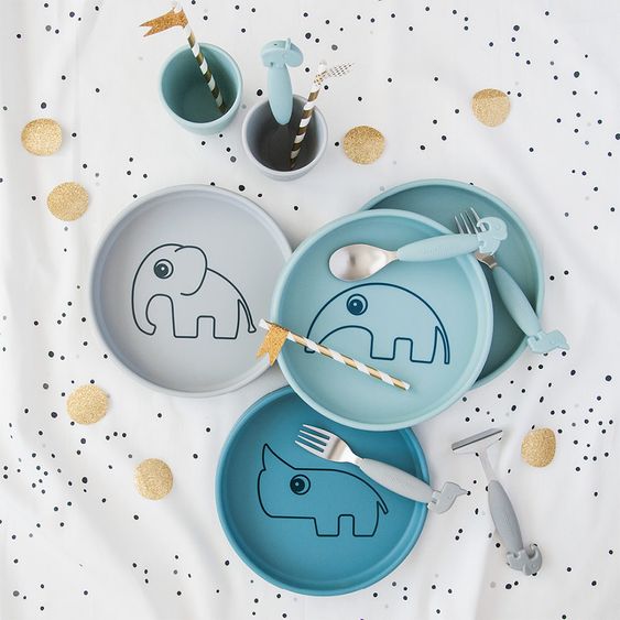 Done by Deer Silicone plate - non-slip - Antee - Blue