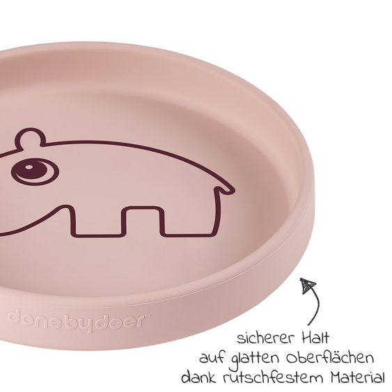 Done by Deer Silicone plate - non-slip - Ozzo - Pink